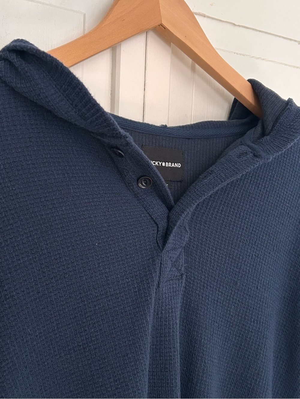 Lucky Brand NWT Unisex Size S Long Sleeve Waffle Pullover Hooded Sweater